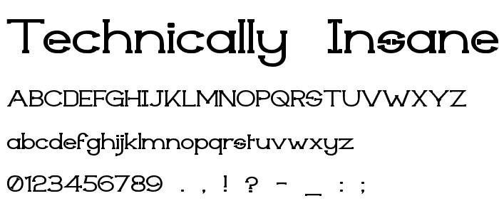 Technically Insane Widesemibold font